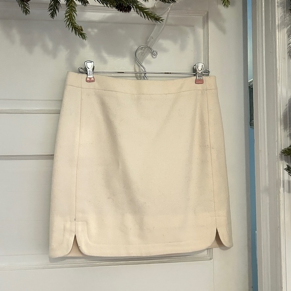 Ivory Cream White J. Crew Wool Skirt size 0 - Picture 3 of 4